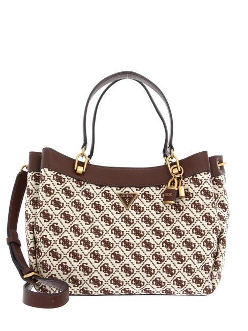 GUESS SHEMARA Bolso jacquard con bandolera marrón - Bolsos Mujer