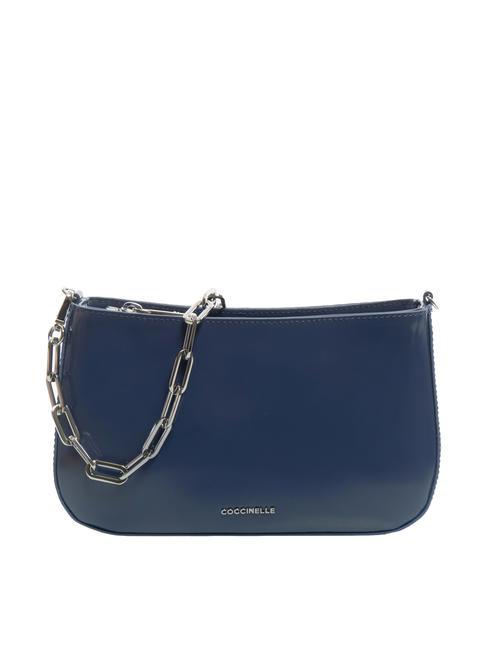 COCCINELLE LILY SHINY CALF Bolso mini de piel con asa de cadena arándano - Bolsos Mujer