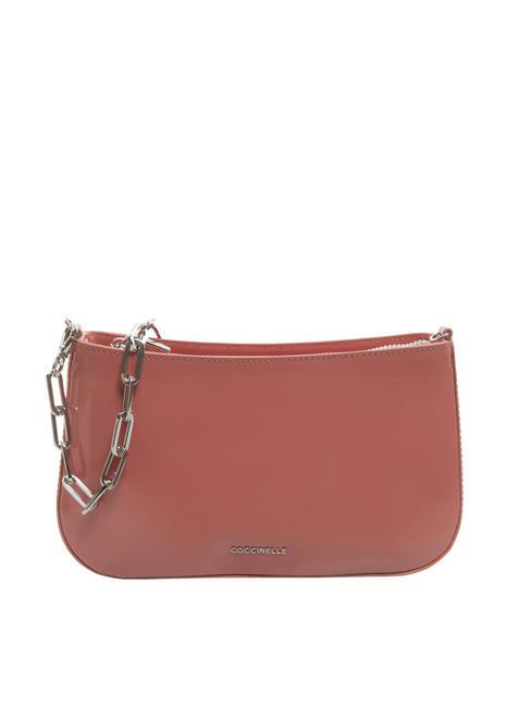 COCCINELLE LILY SHINY CALF Bolso mini de piel con asa de cadena camelia - Bolsos Mujer