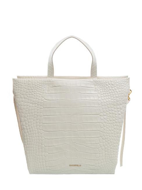 COCCINELLE BOHEME CROCO SOFT Bolso tote de piel con bandolera leche de coco - Bolsos Mujer