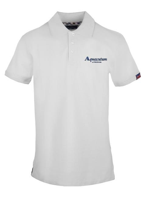 AQUASCUTUM LOGO LETTERING Polo de manga corta de algodón elástico blanco - camisa polo