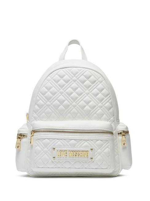 LOVE MOSCHINO QUILTED Mochila con bolsillos laterales blanquecino - Bolsos Mujer