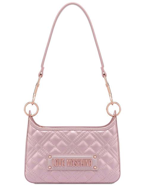 LOVE MOSCHINO QUILTED Bolso bandolera con bandolera laminado de oro rosa - Bolsos Mujer