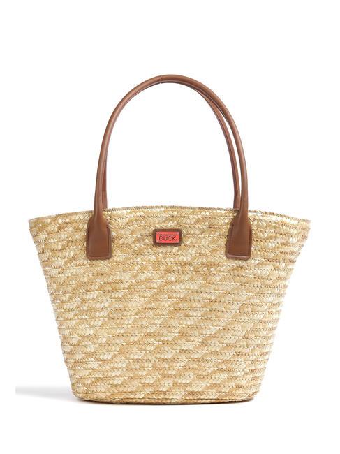 MANDARINA DUCK SEASHELL STRAW Bolsa de hombro CORAL - Bolsos Mujer