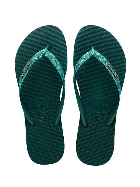 HAVAIANAS SLIM SPARKLE Chancletas pantalones verdes - Zapatos Mujer