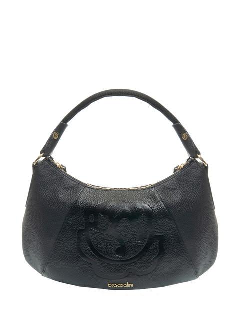 BRACCIALINI SCARLET Bolso media luna de piel negro - Bolsos Mujer