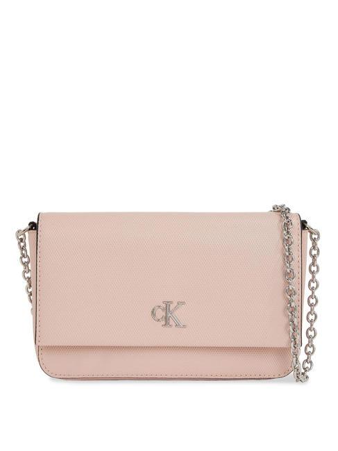 CALVIN KLEIN MINIMAL MONOGRAM Mini bolso de hombro caracola pálida - Bolsos Mujer