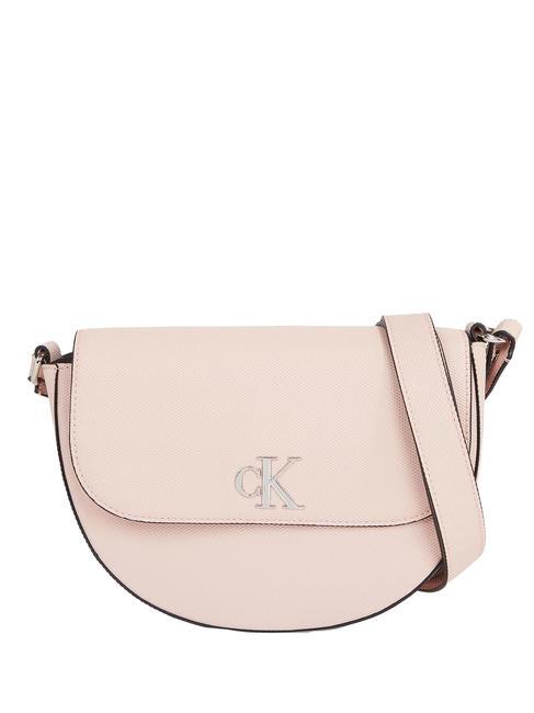 CALVIN KLEIN MINIMAL MONOGRAM Alforja de hombro caracola pálida - Bolsos Mujer