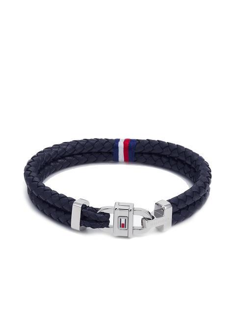 TOMMY HILFIGER CARABINIER Pulsera de cuero trenzado azul - Pulseras de hombre