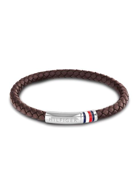 TOMMY HILFIGER INTERWOVEN BRAID Brazalete de cuero marrón - Pulseras de hombre