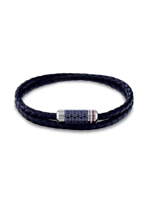 TOMMY HILFIGER TD WRAP BRAIDED Pulsera de cuero trenzado azul - Pulseras de hombre