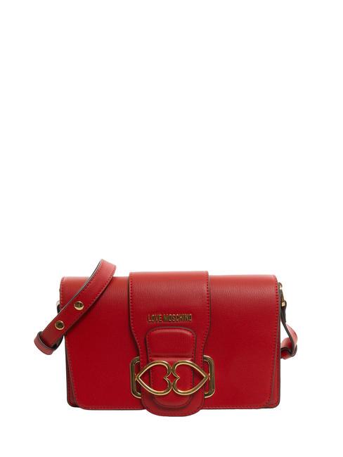 LOVE MOSCHINO DOUBLE HEART bolsa de hombro rojo - Bolsos Mujer