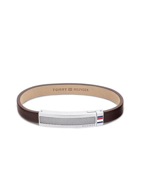 TOMMY HILFIGER WOVEN TEXTURE Brazalete de cuero marrón - Pulseras de hombre