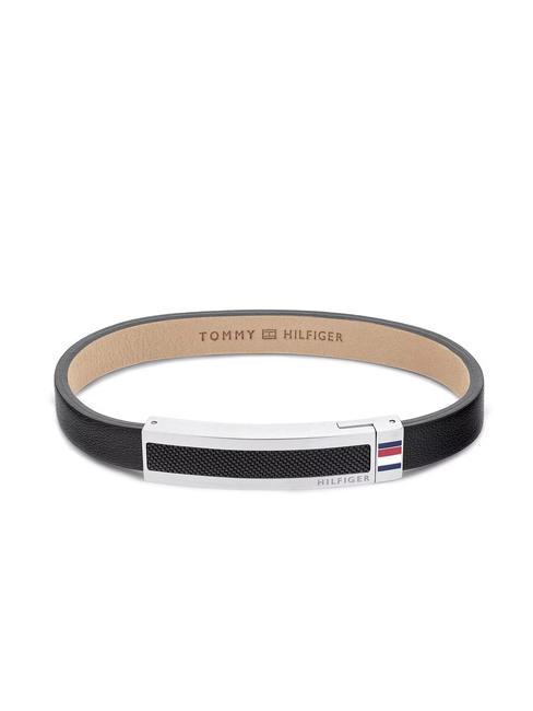 TOMMY HILFIGER WOVEN TEXTURE Brazalete de cuero negro - Pulseras de hombre