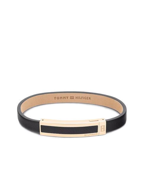 TOMMY HILFIGER WOVEN TEXTURE Brazalete de cuero negro - Pulseras de hombre