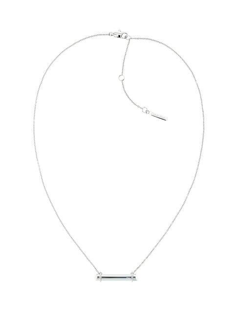 CALVIN KLEIN SCULPTURAL Collar con barra con logo acero - Collares