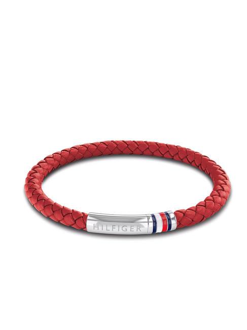 TOMMY HILFIGER INTERWOVEN BRAID Brazalete de cuero rojo - Pulseras de hombre