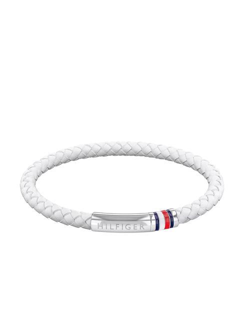 TOMMY HILFIGER INTERWOVEN BRAID Brazalete de cuero blanco - Pulseras de hombre