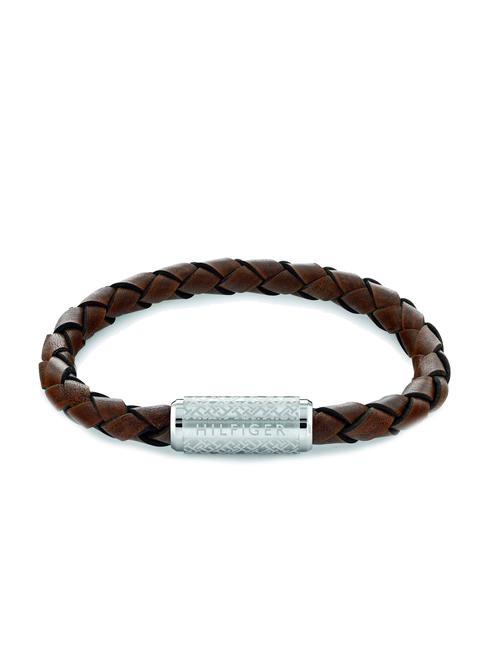 TOMMY HILFIGER EXPLODED BRAID Brazalete de cuero marrón - Pulseras de hombre