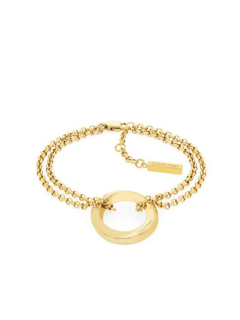 CALVIN KLEIN SCULPTURAL Pulsera de doble hilo con dije oro - Pulseras