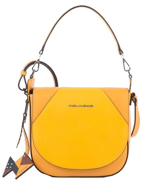 PIQUADRO MUSE  Bolso de mano de piel, con bandolera. amarillo - Bolsos Mujer