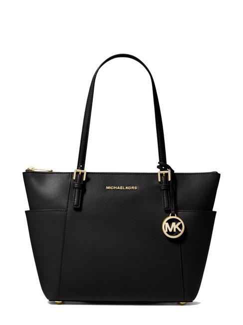 MICHAEL KORS JET SET Bolso shopper de piel al hombro negro - Bolsos Mujer