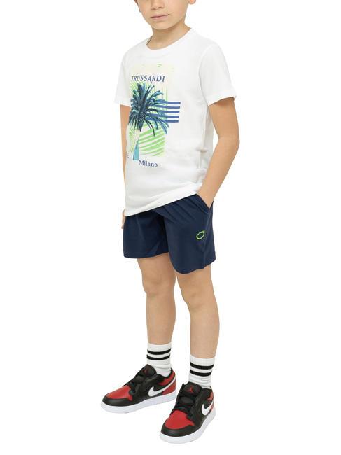 TRUSSARDI MARIS Conjunto camiseta algodón y bermudas blanco/ind. - Chándales para niños