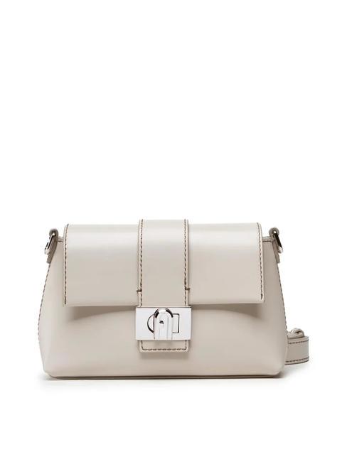 FURLA CHARLOTTE Bolso bandolera mini de piel perla - Bolsos Mujer