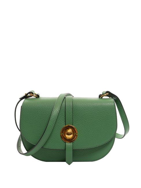 COCCINELLE MARGHERITA Bolso Saddle de piel martillada menta - Bolsos Mujer