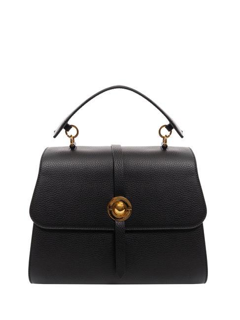 COCCINELLE MARGHERITA Bolso satchel de piel martillada negro - Bolsos Mujer