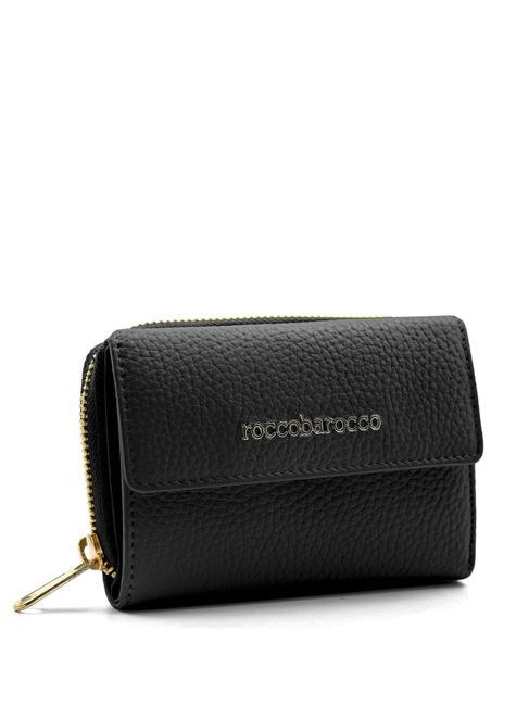 ROCCOBAROCCO LETTERING  Billetera de cuero negro - Carteras Mujer