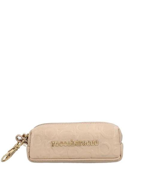 ROCCOBAROCCO RB Embossed Estuche de cuero para llaves/monedas beige - Llaveros