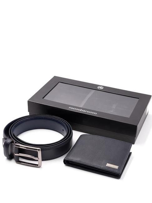 ROCCOBAROCCO GIFT BOX Cinturón + Cartera de piel negro - Carteras Hombre