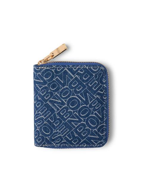 BORBONESE DENIMANIA Cartera mediana con cremallera azul/terracota - Carteras Mujer