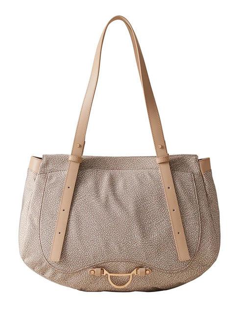 BORBONESE CAPRI NYLON Bolsa de compras mediana arena - Bolsos Mujer