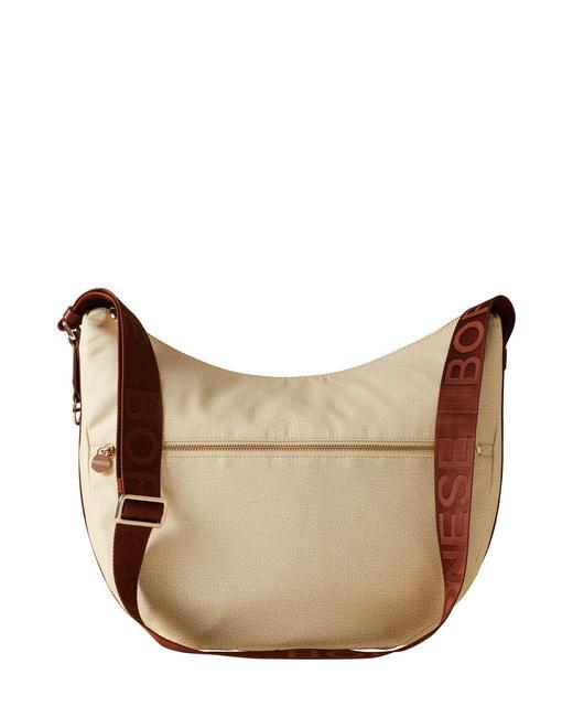 BORBONESE BORBONESO Bolso LUNA Hobo, mediano manzanilla/cuero - Bolsos Mujer