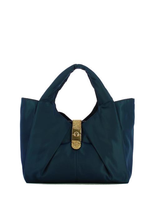 BORBONESE CORTINA Bolso de nailon con bandolera azul de Prusia/natural op. - Bolsos Mujer