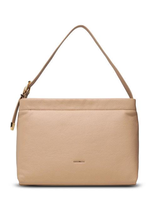 COCCINELLE GLEEN Bolso bandolera de piel martillada tostado - Bolsos Mujer