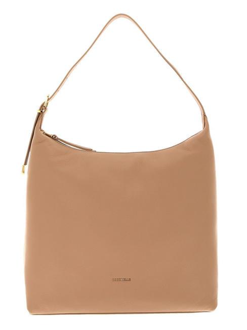 COCCINELLE GLEEN Bolso hobo de piel granulada tostado - Bolsos Mujer