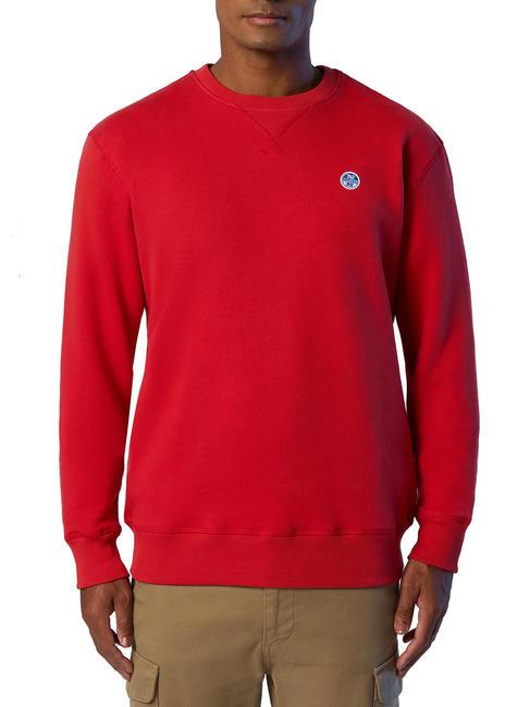 NORTH SAILS ROUND LOGO Sudadera de algodón con cuello redondo lava roja - Sudaderas