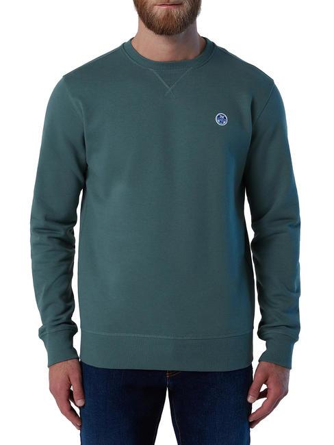 NORTH SAILS ROUND LOGO Sudadera de algodón con cuello redondo lago verde - Sudaderas