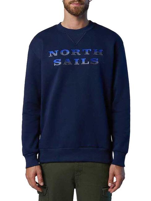 NORTH SAILS LETTERING LOGO Sudadera de algodón con cuello redondo Azul marino - Sudaderas