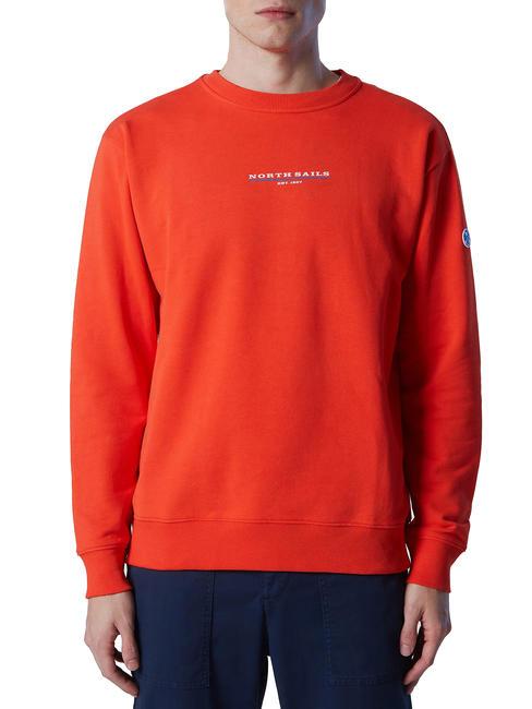 NORTH SAILS EST 1957 Sudadera de algodón con cuello redondo naranja brillante - Sudaderas