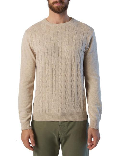 NORTH SAILS CABLE Jersey de ochos con cuello redondo piedra ligera - Suéteres de los hombres