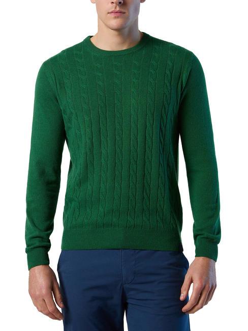 NORTH SAILS CABLE Jersey de ochos con cuello redondo edén verde - Suéteres de los hombres