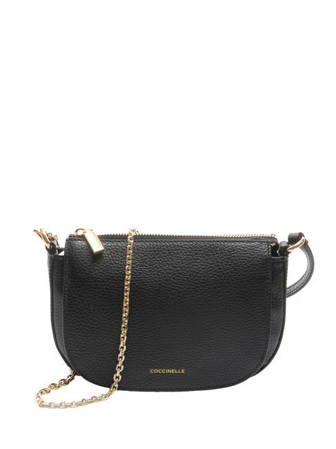 COCCINELLE ANNE Mini bolso bandolera de piel martillada negro - Bolsos Mujer