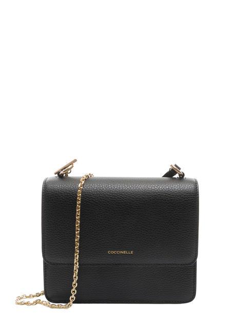 COCCINELLE ANNE Mini bolso con solapa de piel martillada negro - Bolsos Mujer