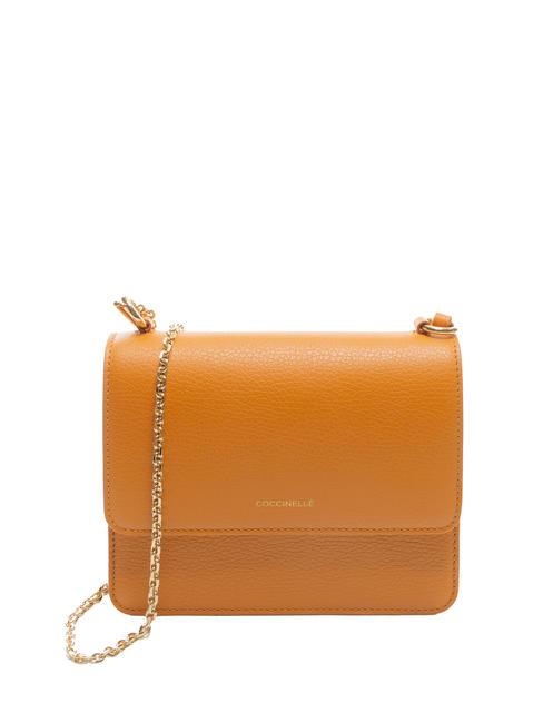 COCCINELLE ANNE Mini bolso con solapa de piel martillada pimenton - Bolsos Mujer