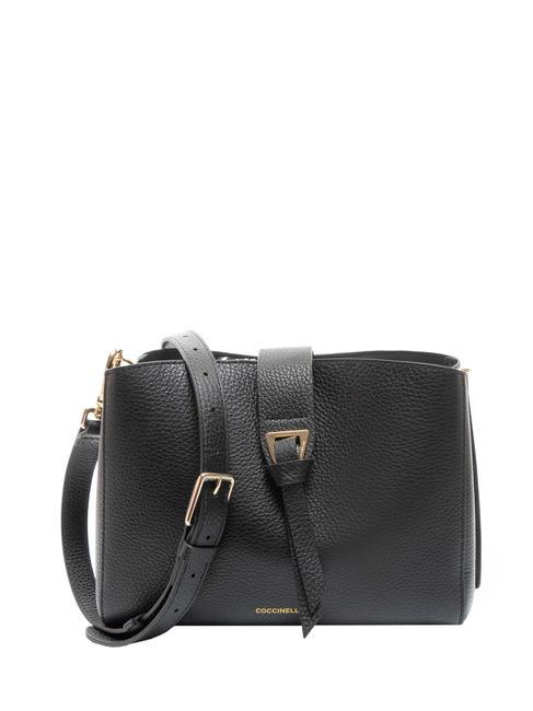 COCCINELLE ALBA Bolso bandolera de piel martillada negro - Bolsos Mujer