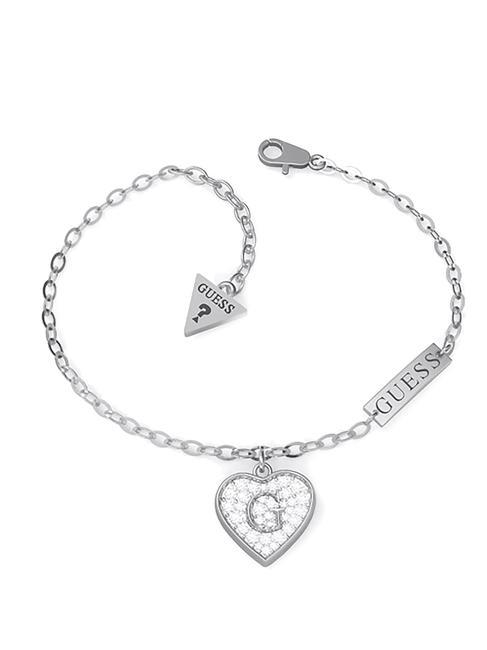 GUESS G SHINE Pulsera con corazón y circonitas SILVER - Pulseras